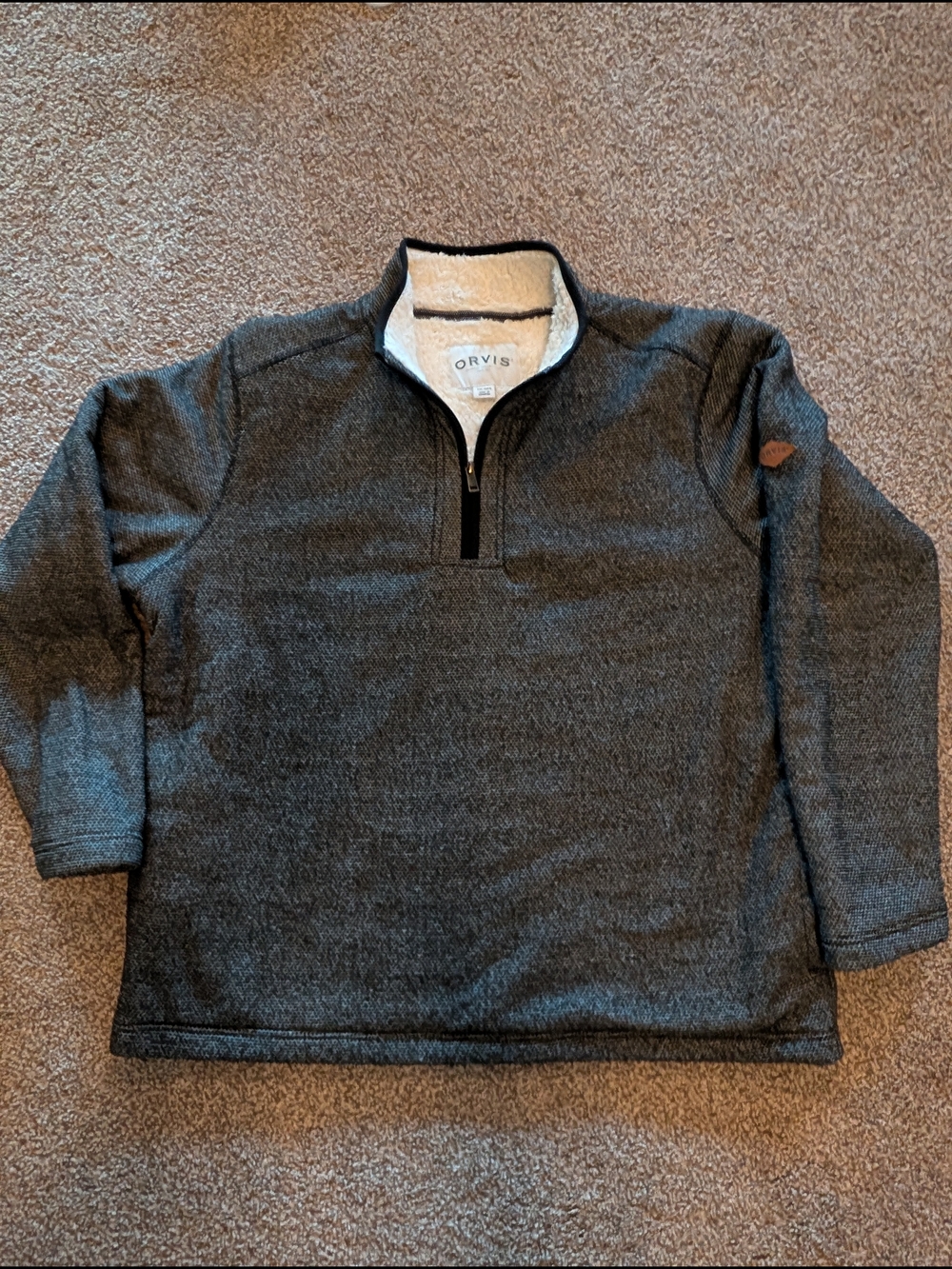 Orvis Men's Charcoal Quarter-Zip Sweater